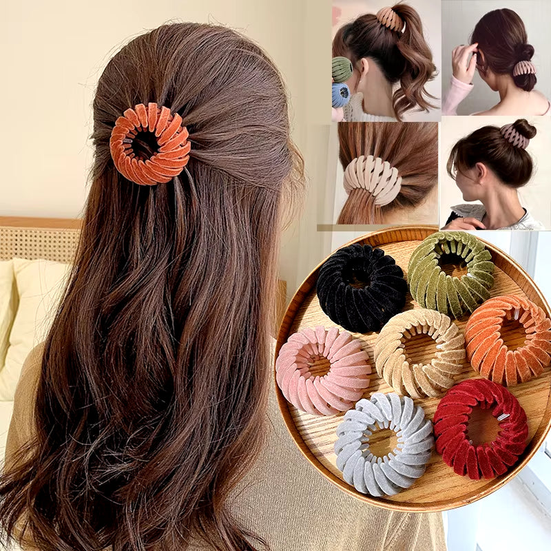Elegant Bird Nest Shaped Hair Clips for Women - Ponytail Accessories and Magic Braider Tool