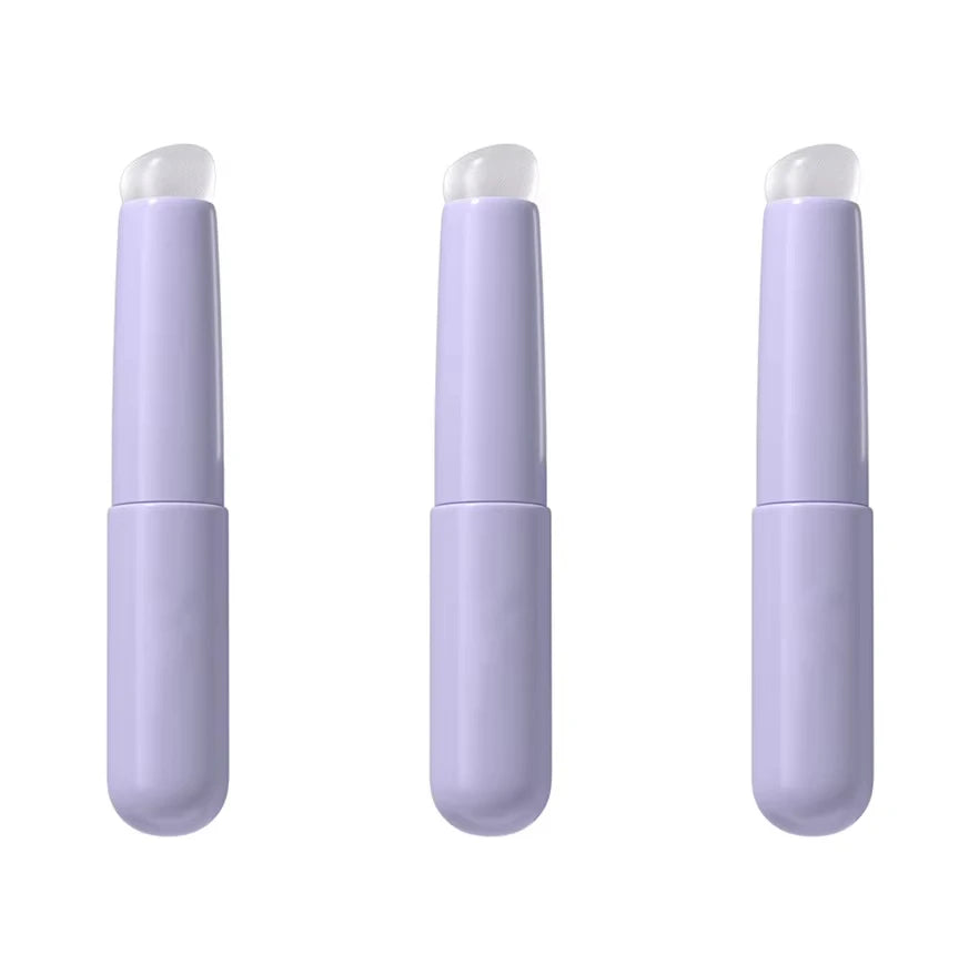 Silicone Lip Brush with Protective Cap and Angled Concealer Brush for Permanent Makeup Applications