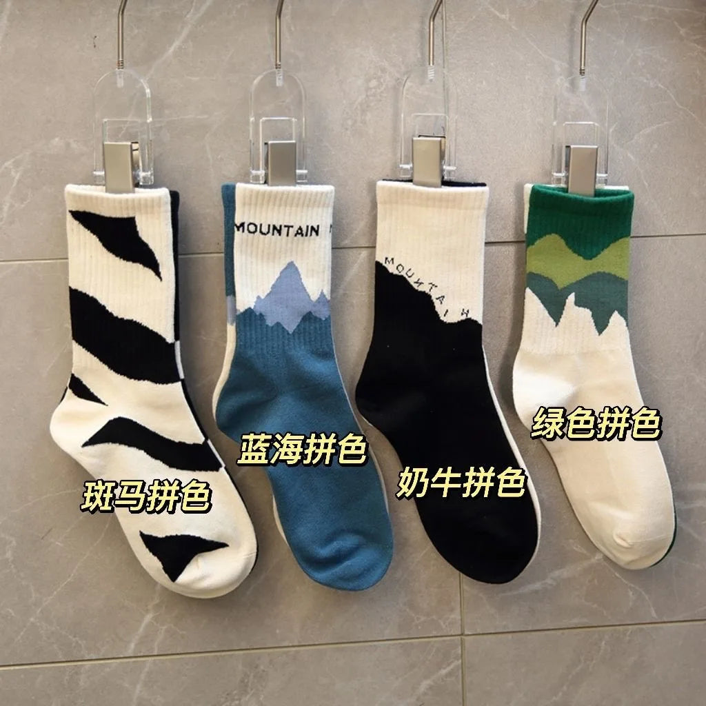 Men's Bamboo Fiber Sports Socks - 5 Pairs of Breathable Cotton Stockings for Autumn and Winter, Sweat-Absorbing and Deodorant Business Socks