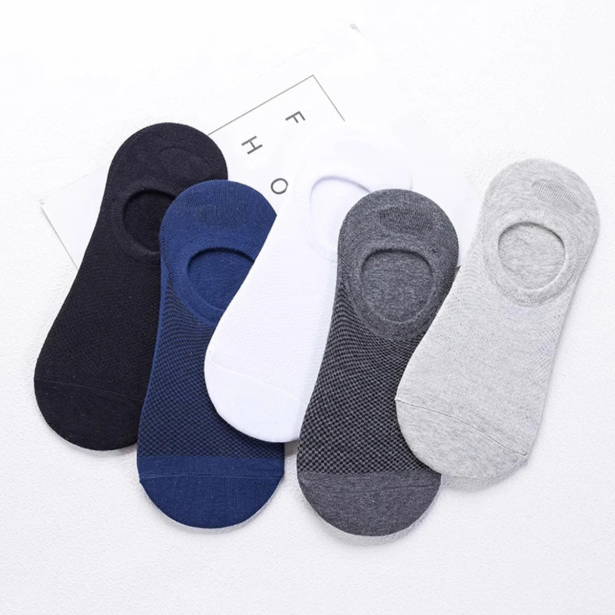 Men's Bamboo Fiber Sports Socks - 5 Pairs of Breathable Cotton Stockings for Autumn and Winter, Sweat-Absorbing and Deodorant Business Socks