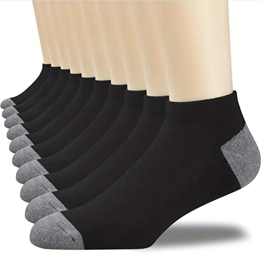Men's Bamboo Fiber Sports Socks - 5 Pairs of Breathable Cotton Stockings for Autumn and Winter, Sweat-Absorbing and Deodorant Business Socks