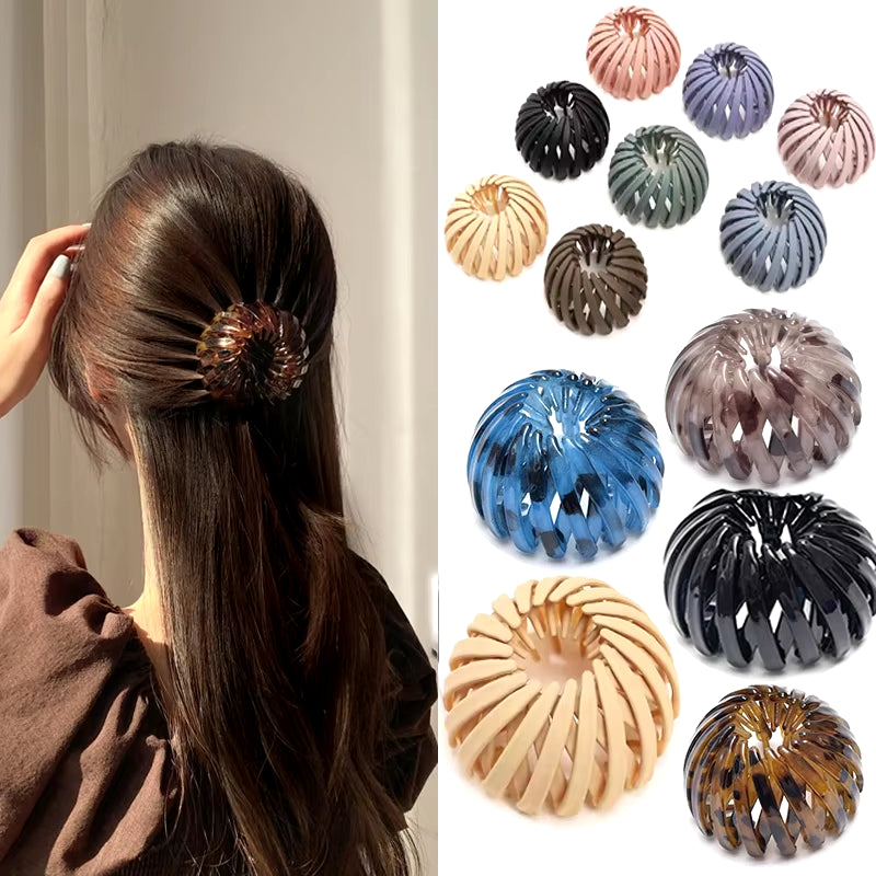 Elegant Bird Nest Shaped Hair Clips for Women - Ponytail Accessories and Magic Braider Tool