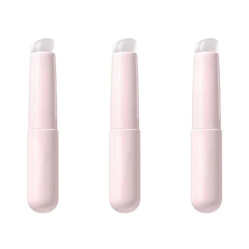 Silicone Lip Brush with Protective Cap and Angled Concealer Brush for Permanent Makeup Applications