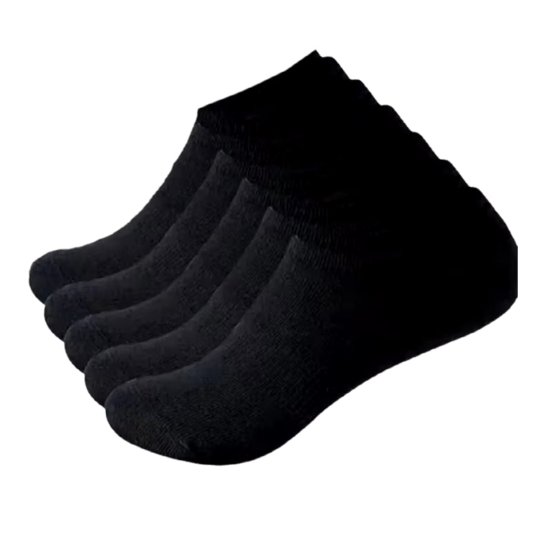 Men's Bamboo Fiber Sports Socks - 5 Pairs of Breathable Cotton Stockings for Autumn and Winter, Sweat-Absorbing and Deodorant Business Socks