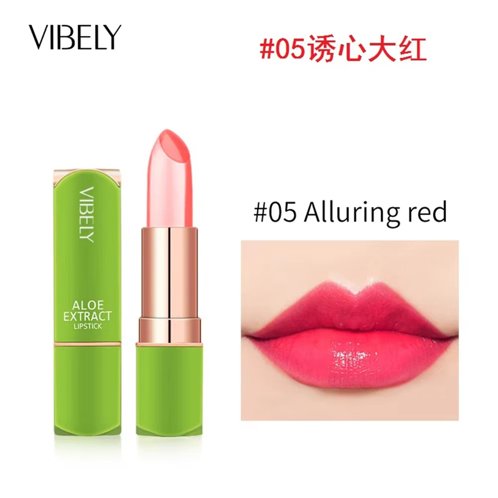 Aloe Vera Color-Changing Lip Balm - Nourishing Natural Moisturizer with Safe Ingredients for Lip Care and Makeup