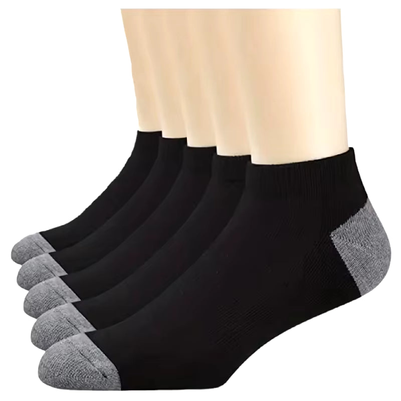 Men's Bamboo Fiber Sports Socks - 5 Pairs of Breathable Cotton Stockings for Autumn and Winter, Sweat-Absorbing and Deodorant Business Socks