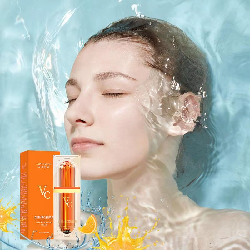 Vitamin C Hydrating Facial Essence Cream for Brightening and Firming - Enriched with Five Essential Vitamin C Components