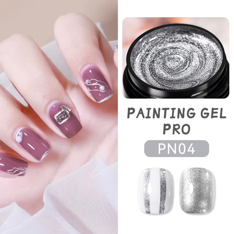 5ml UV Spider Drawing Gel Nail Polish in White, Black, and Silver for Professional Manicure Art