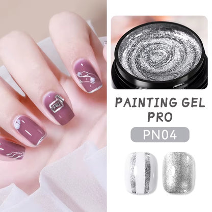 5ml UV Spider Drawing Gel Nail Polish in White, Black, and Silver for Professional Manicure Art