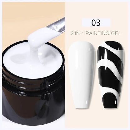 5ml UV Spider Drawing Gel Nail Polish in White, Black, and Silver for Professional Manicure Art