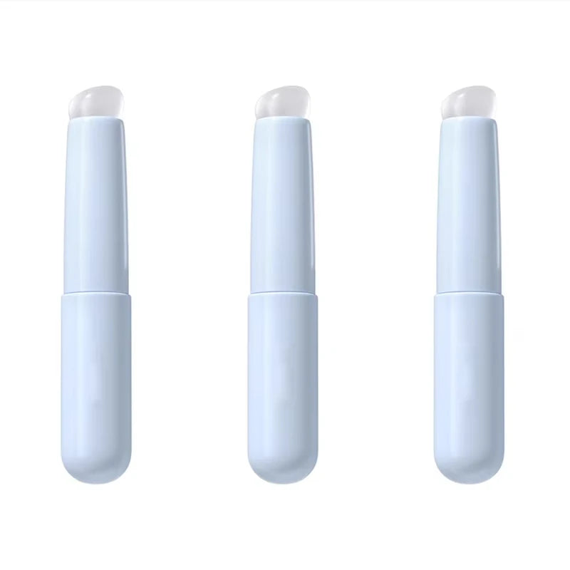 Silicone Lip Brush with Protective Cap and Angled Concealer Brush for Permanent Makeup Applications