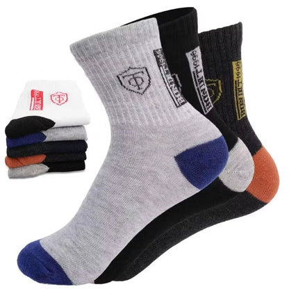 Men's Bamboo Fiber Sports Socks - 5 Pairs of Breathable Cotton Stockings for Autumn and Winter, Sweat-Absorbing and Deodorant Business Socks