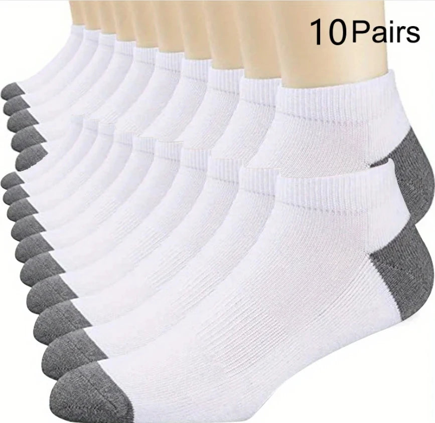 Men's Bamboo Fiber Sports Socks - 5 Pairs of Breathable Cotton Stockings for Autumn and Winter, Sweat-Absorbing and Deodorant Business Socks