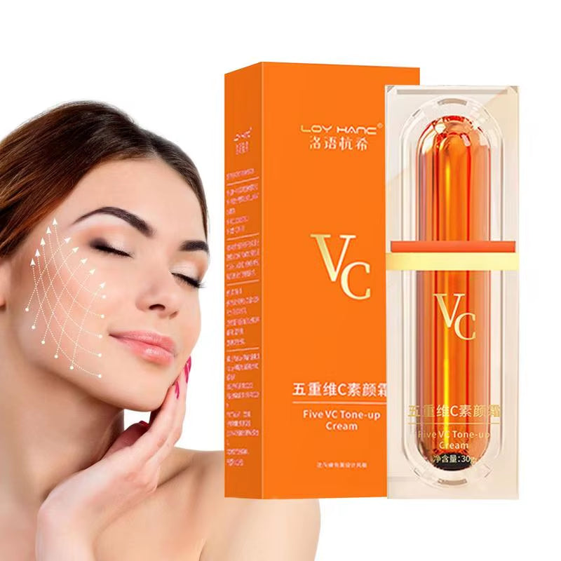 Vitamin C Hydrating Facial Essence Cream for Brightening and Firming - Enriched with Five Essential Vitamin C Components