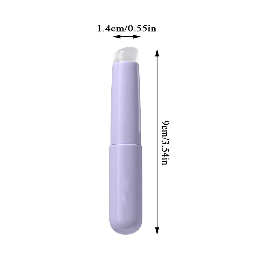 Silicone Lip Brush with Protective Cap and Angled Concealer Brush for Permanent Makeup Applications