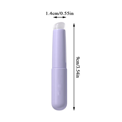 Silicone Lip Brush with Protective Cap and Angled Concealer Brush for Permanent Makeup Applications