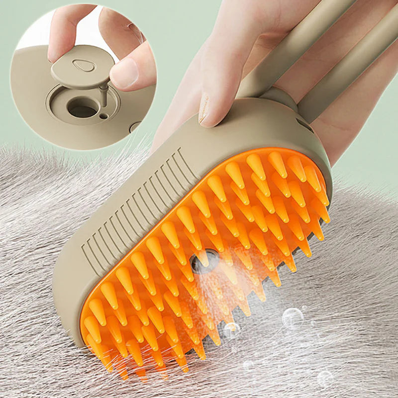 Revolutionary 3-in-1 Electric Steam Brush for Dogs and Cats: Groom, Massage, and Effortlessly Remove Hair