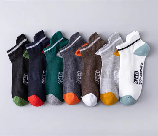 Men's Bamboo Fiber Sports Socks - 5 Pairs of Breathable Cotton Stockings for Autumn and Winter, Sweat-Absorbing and Deodorant Business Socks