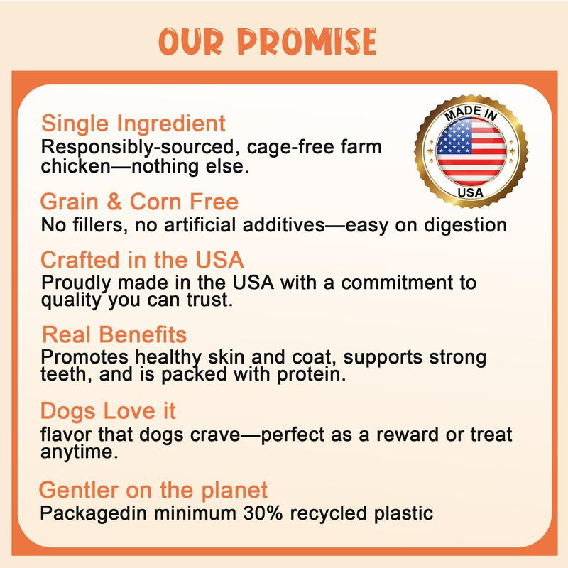 BAYPIE Chicken Jerky Dog Treats – All-Natural, Single-Ingredient Training Treats for Dogs – Made in the USA with Real Dehydrated Chicken – Healthy, High-Protein Dog Snacks – 10 Oz