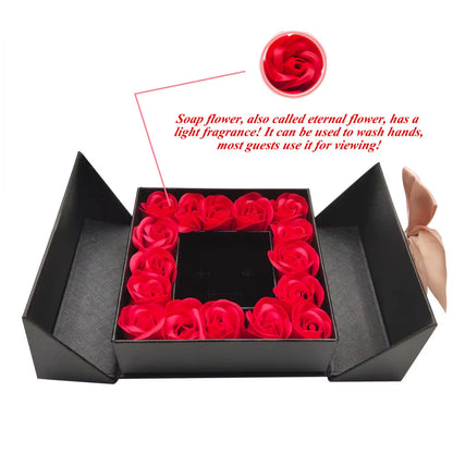 Eternal Roses Gift Box with Heartfelt Necklace - Express Your Love in 100 Languages for Birthdays and Valentine's Day Gifts for Women, Wives, Moms, and Girlfriends