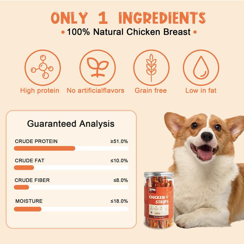BAYPIE Chicken Jerky Dog Treats – All-Natural, Single-Ingredient Training Treats for Dogs – Made in the USA with Real Dehydrated Chicken – Healthy, High-Protein Dog Snacks – 10 Oz