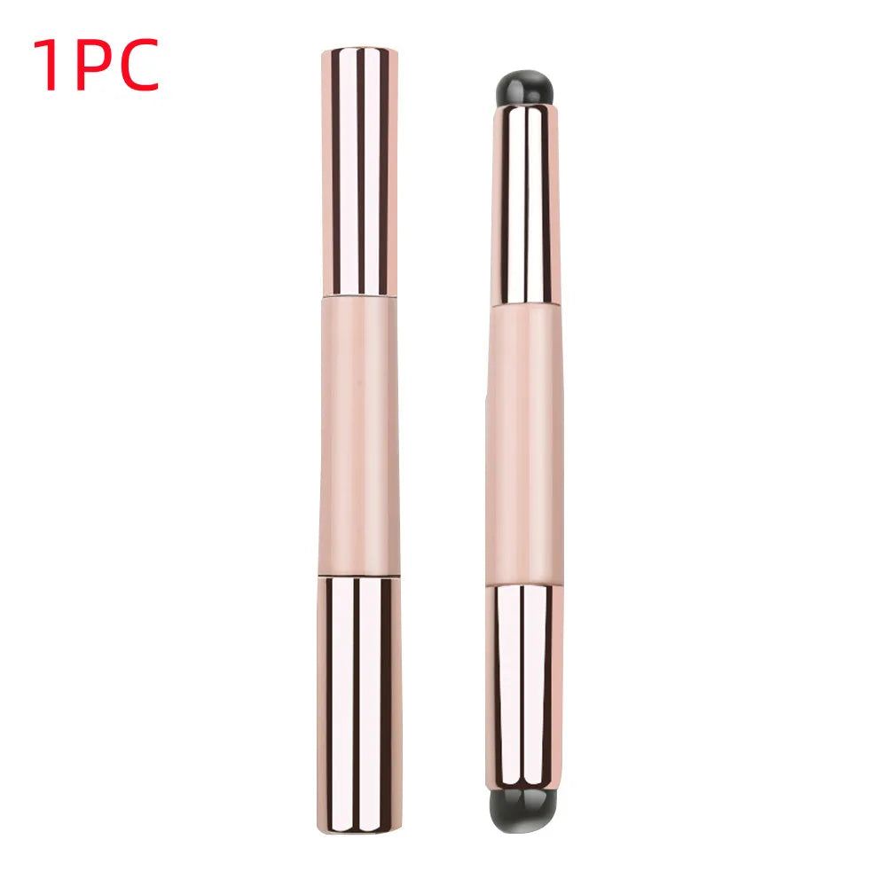 Silicone Lip Brush with Protective Cap and Angled Concealer Brush for Permanent Makeup Applications