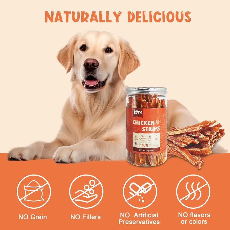BAYPIE Chicken Jerky Dog Treats – All-Natural, Single-Ingredient Training Treats for Dogs – Made in the USA with Real Dehydrated Chicken – Healthy, High-Protein Dog Snacks – 10 Oz